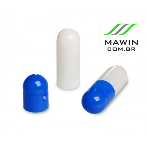 CAPSULA GELATINA N5 DE 130mg - AZUL / BRANCO - PACOTE COM 1.000