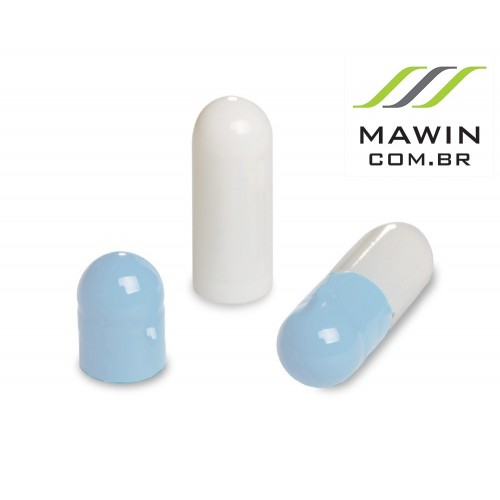 CAPSULA GELATINA N3 DE 250mg - AZUL SUPER CLARO / BRANCA - PACOTE COM 1.000 CAPSULA GELATINA N3 DE 250mg - AZUL SUPER CLARO / BRANCA - PACOTE COM 1.000