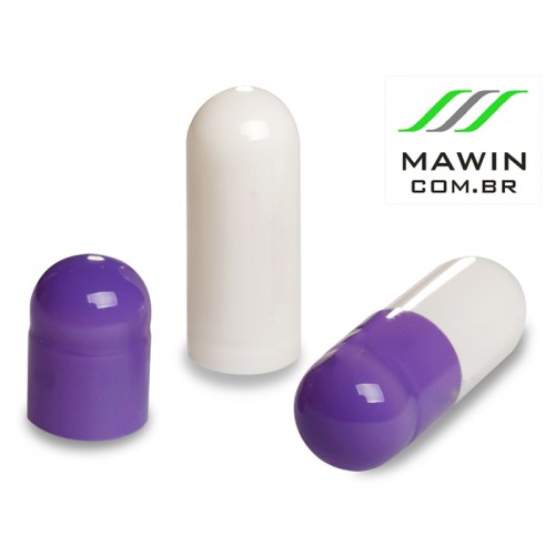CAPSULA GELATINA N0 DE 500mg - ROXA / BRANCO - PACOTE COM 1.000