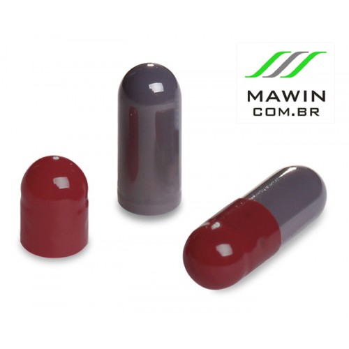 CAPSULA GELATINA N0 DE 500mg - CINZA  / VINHO - PACOTE COM 5.000
