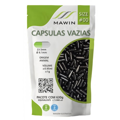 CAPSULA GELATINA N00 DE 1g - PRETA - PACOTE COM 5.000