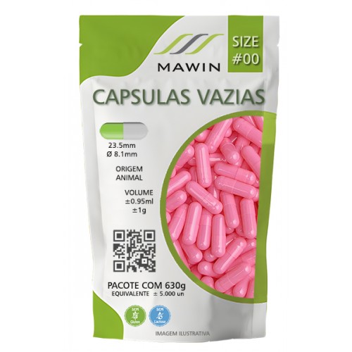 CAPSULA GELATINA N00 DE 1g - ROSA - PACOTE COM 5.000