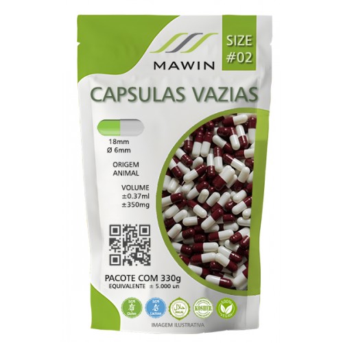 CAPSULA GELATINA N2 DE 350mg - VINHO / BRANCA - PACOTE COM 5.000 CAPSULA GELATINA N2 DE 350mg - VINHO / BRANCA - PACOTE COM 5.000