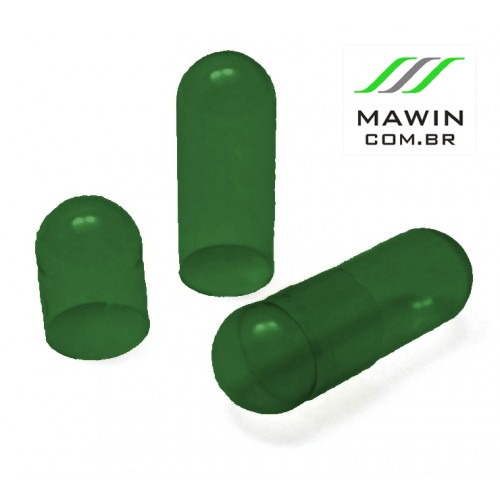 CAPSULA GELATINA N0 DE 500mg - VERDE ESCURO TRANSLUCIDO - PACOTE COM 1.000