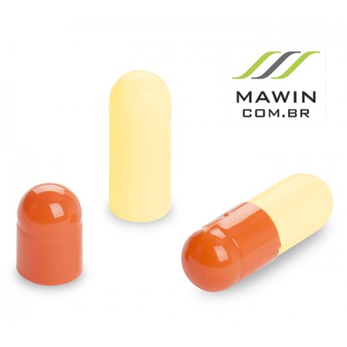 CAPSULA GELATINA N0 DE 500mg - LARANJA / AMARELO OPACO - PACOTE COM 5.000