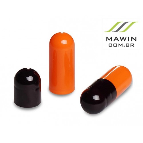 CAPSULA GELATINA N0 DE 500mg - LARANJA / PRETA - PACOTE COM 5.000