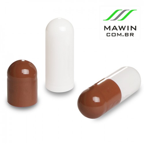 CAPSULA GELATINA N4 DE 200mg - MARRON / BRANCA - PACOTE COM 1.000 CAPSULA GELATINA N4 DE 200mg - MARRON / BRANCA - PACOTE COM 1.000