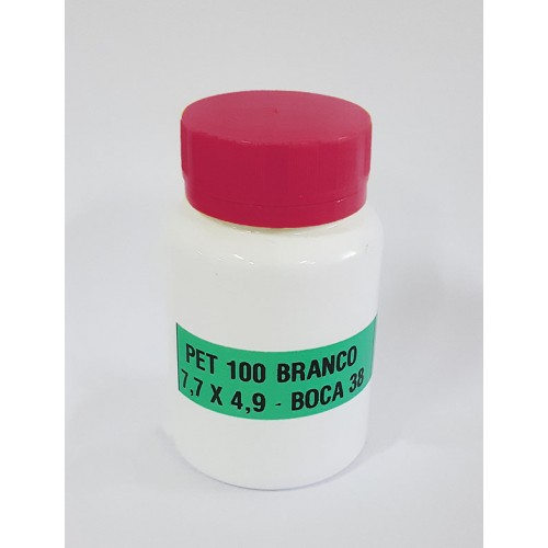 FRASCO FARMACEUTICO PET 100 BRANCO - TAMPA ROSA ROSCA LACRE - PACOTE COM 10 un