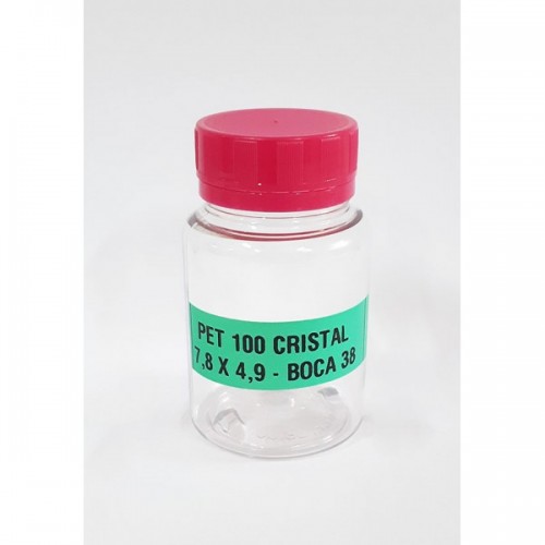 FRASCO FARMACEUTICO PET 100 CRISTAL - TAMPA ROSA ROSCA LACRE - PACOTE COM 10 un