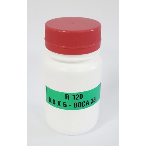 FRASCO FARMACEUTICO R120 COM TAMPA LACRE ROSCA VERMELHA  - PACOTE COM 10 un