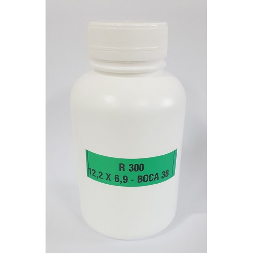 FRASCO FARMACEUTICO R300 COM TAMPA BRANCA ROSCA LACRE  - PACOTE COM 10 un